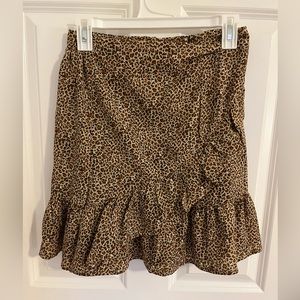 Cheetah Print Romwe Wrap Skirt